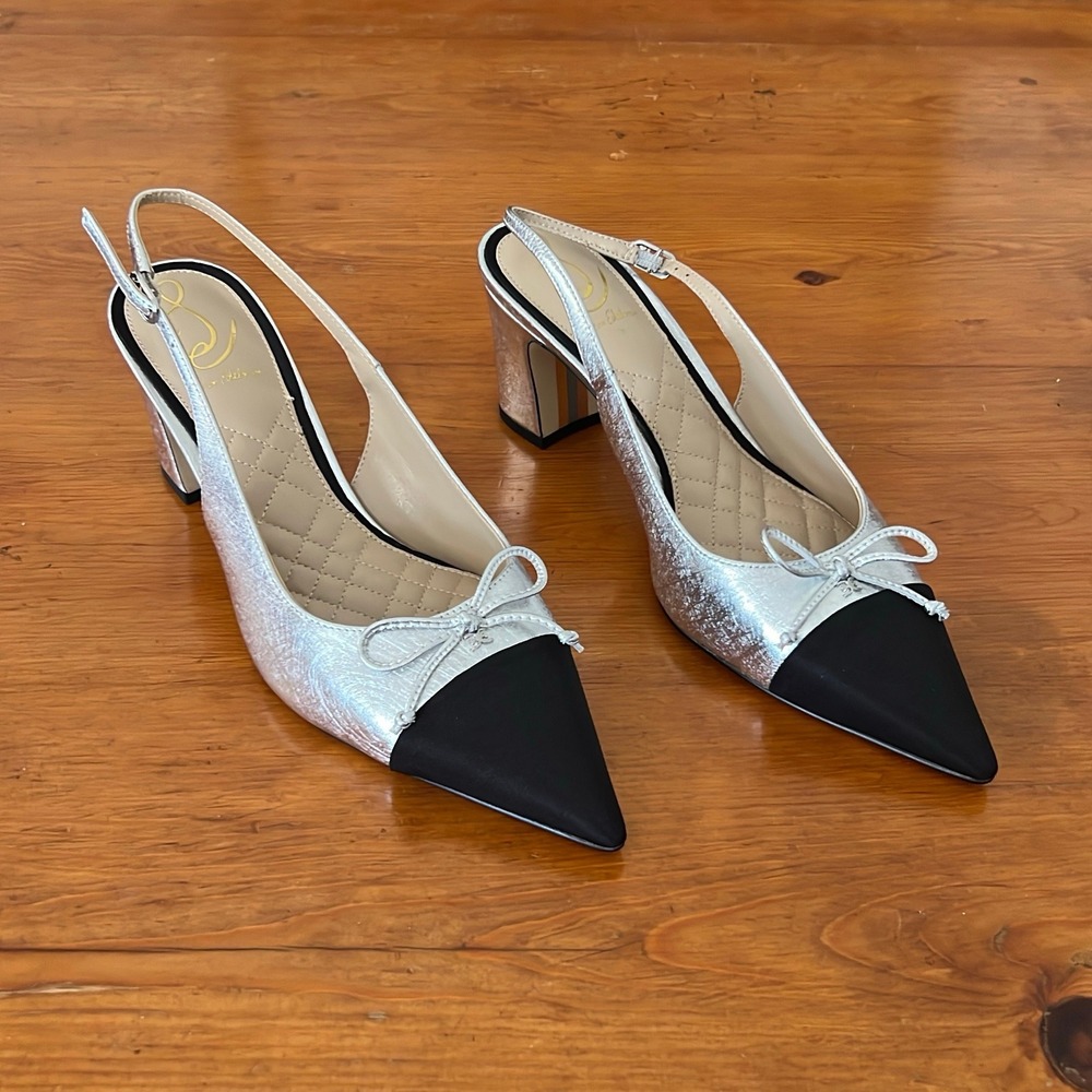 New Sam Edelman Willette Women's Heels Black Leather Pumps Size 9 M